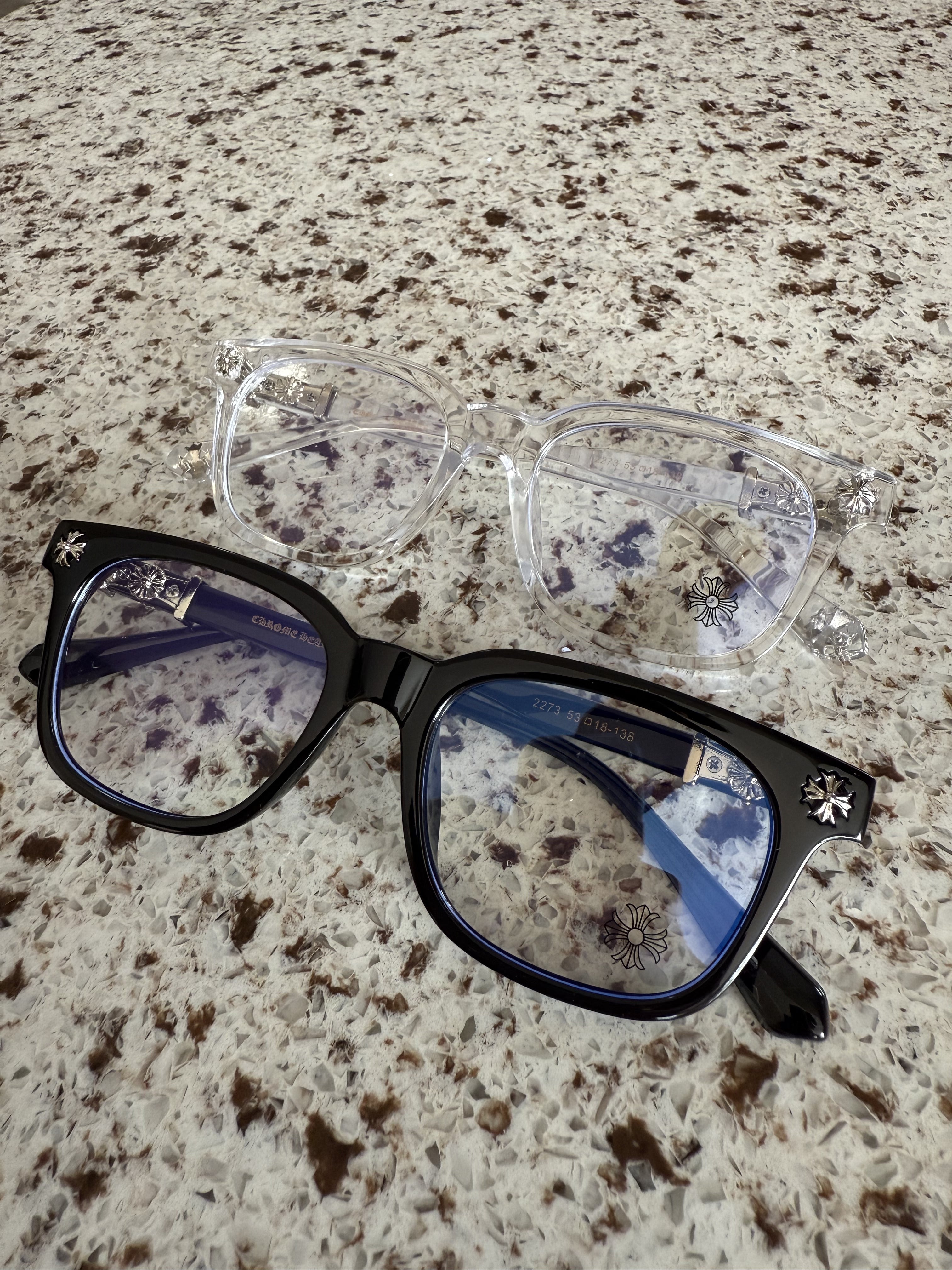 Gothic Cross Flower Glasses Vintage Punk Eyewear Frames Anti Blue Light Unisex Black Silver