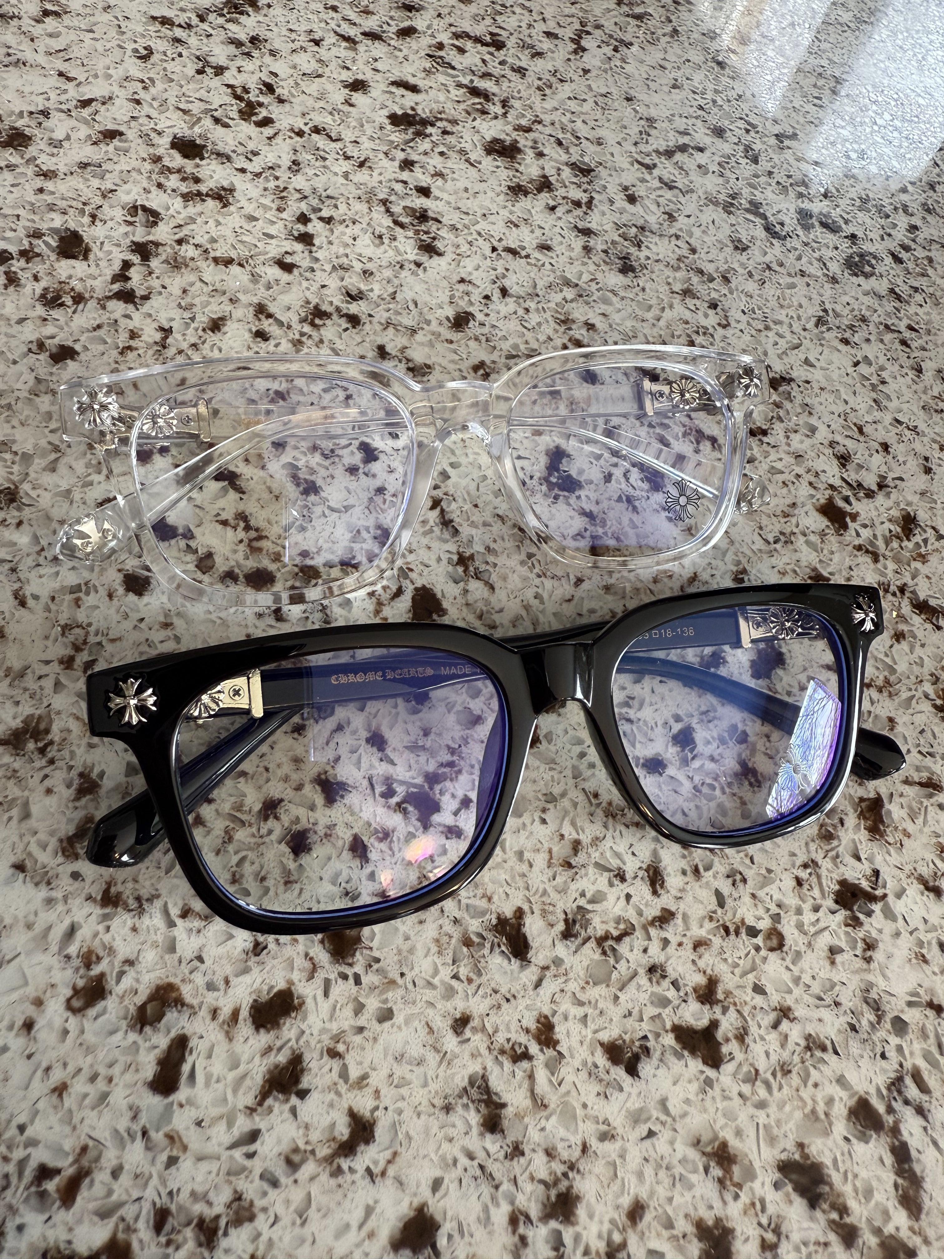 Gothic Cross Flower Glasses Vintage Punk Eyewear Frames Anti Blue Light Unisex Black Silver