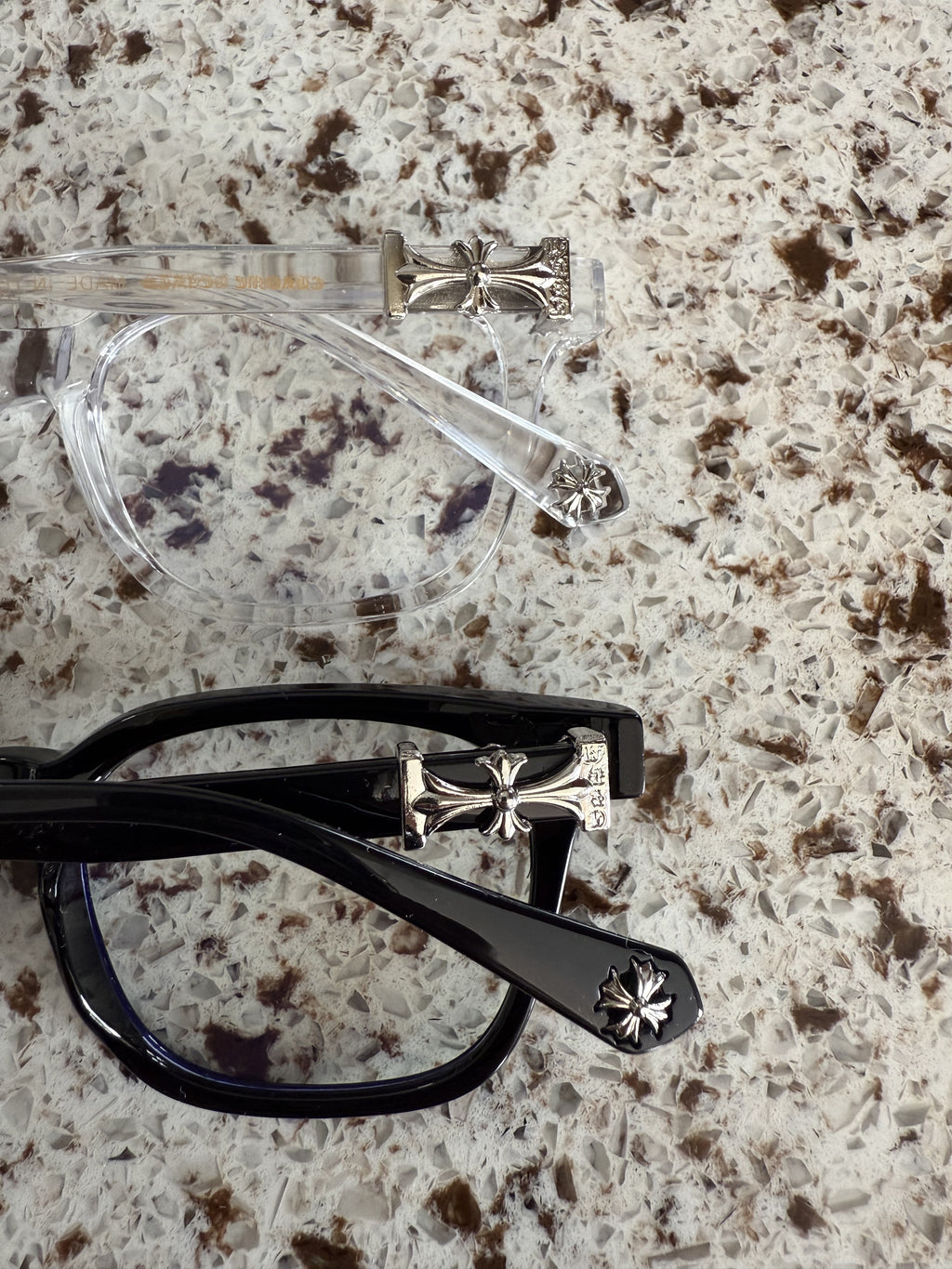 Gothic Cross Flower Glasses Vintage Punk Eyewear Frames Anti Blue Light Unisex Black Silver