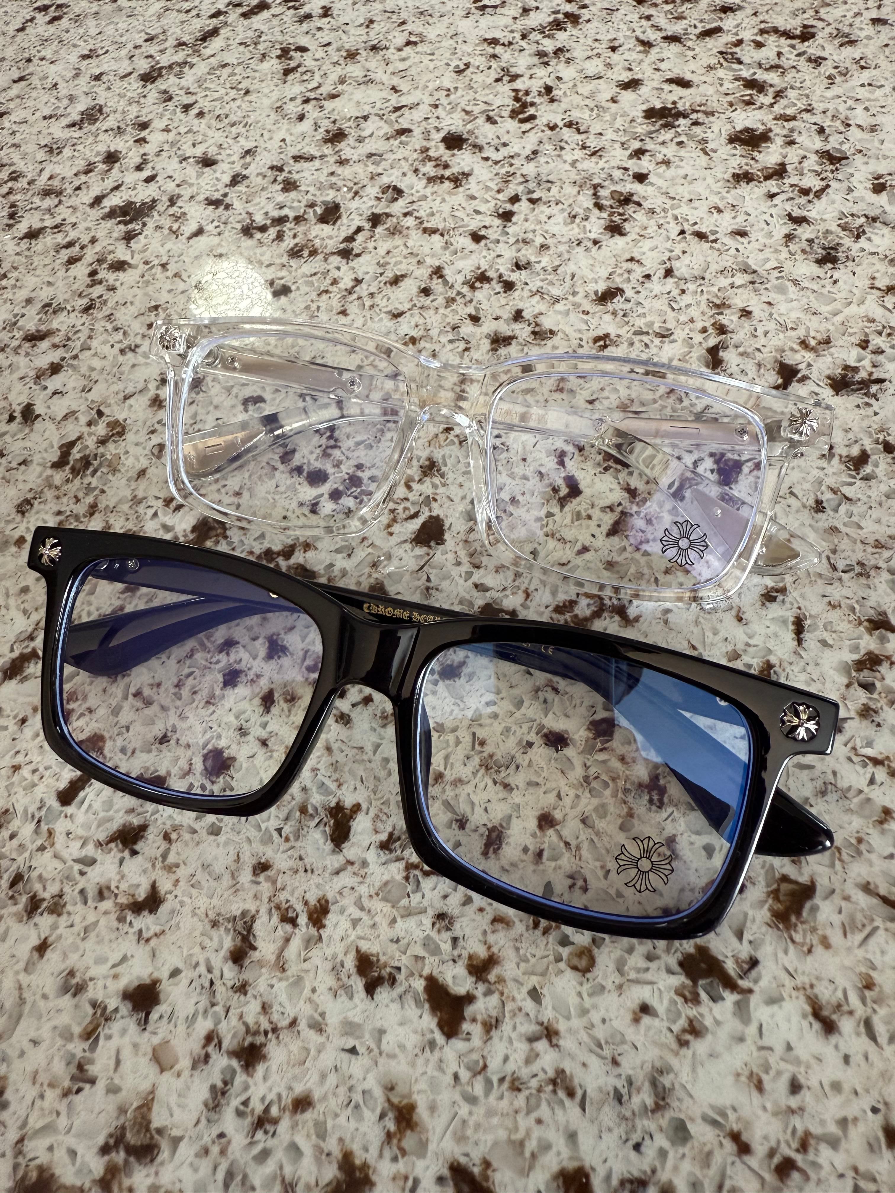 Gothic Cross Glasses Vintage Punk Eyeglass Frames Anti Blue Light Unisex Black Clear
