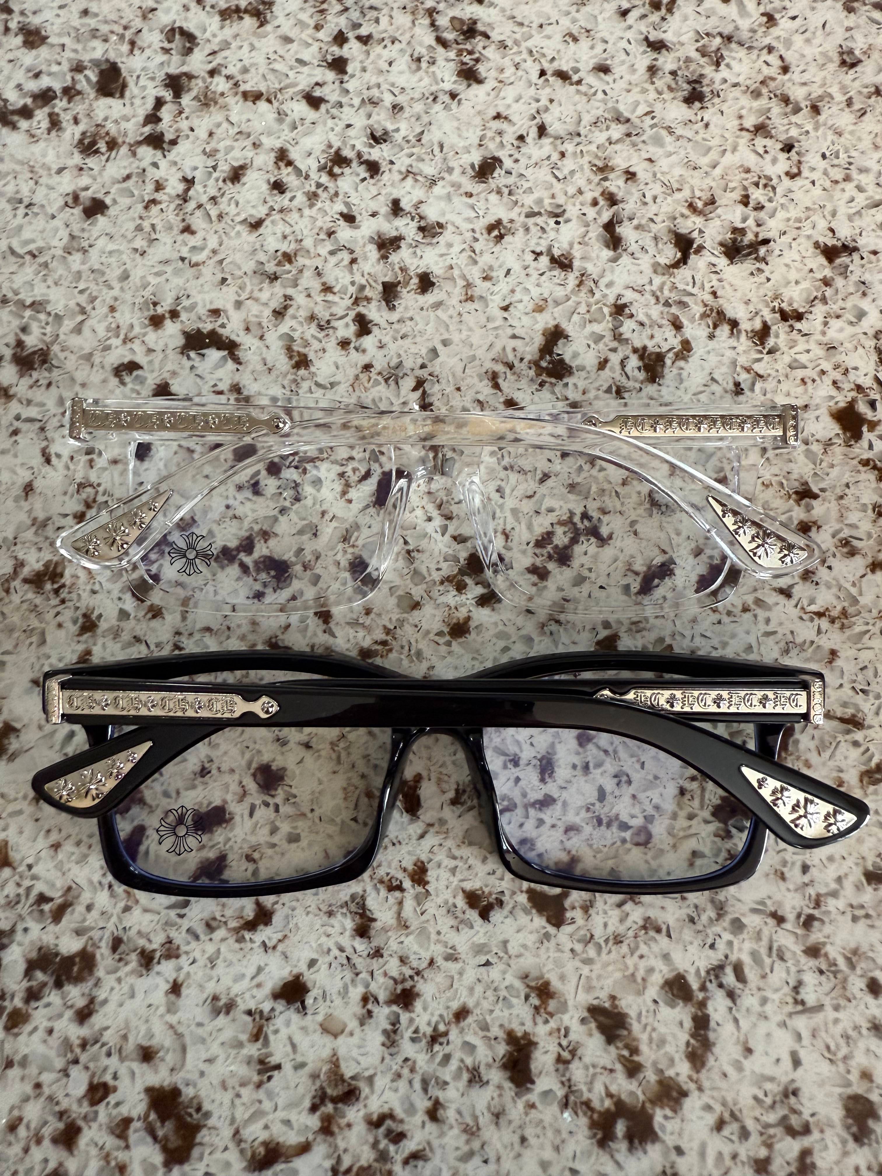 Gothic Cross Glasses Vintage Punk Eyeglass Frames Anti Blue Light Unisex Black Clear