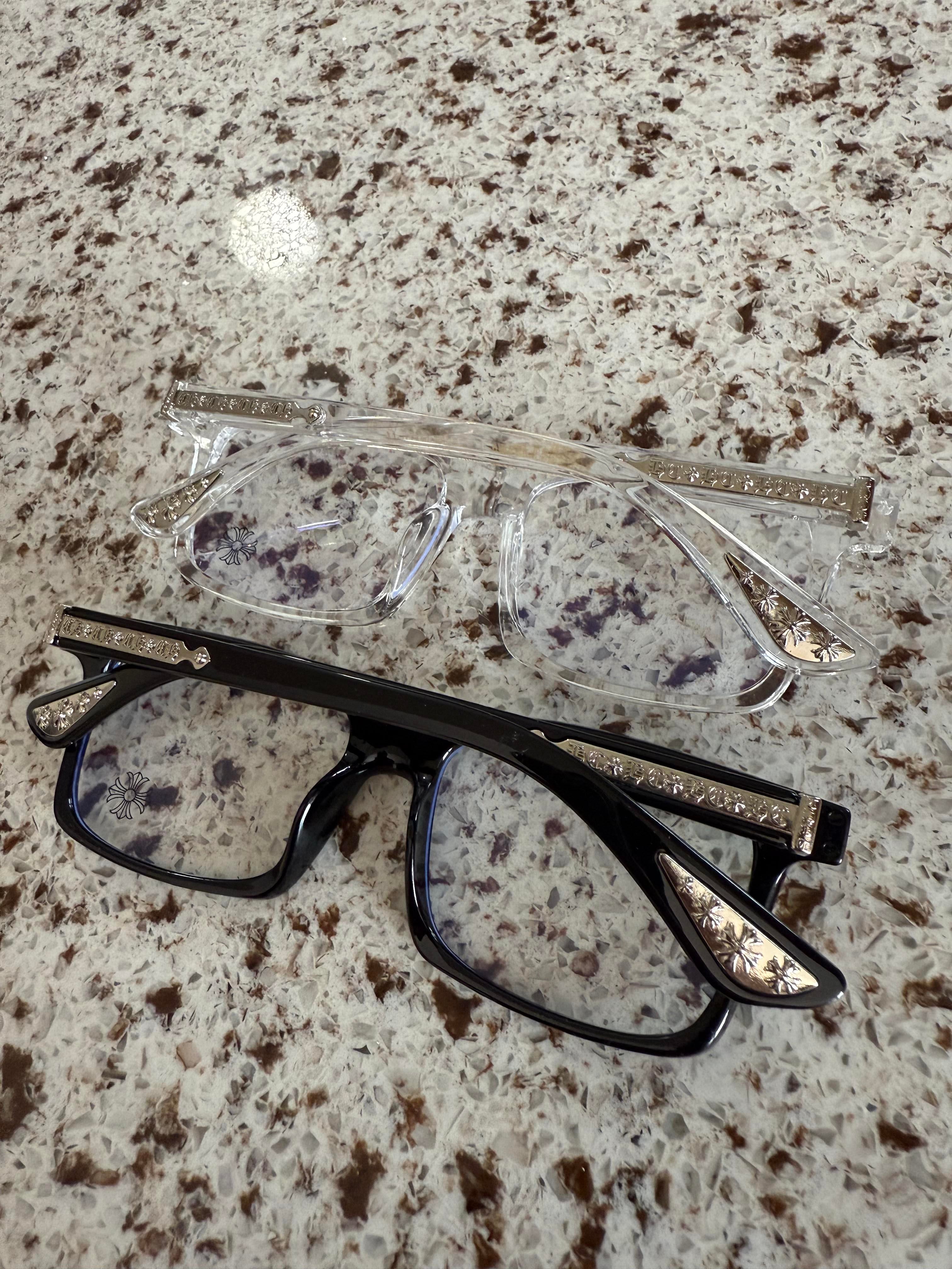 Gothic Cross Glasses Vintage Punk Eyeglass Frames Anti Blue Light Unisex Black Clear