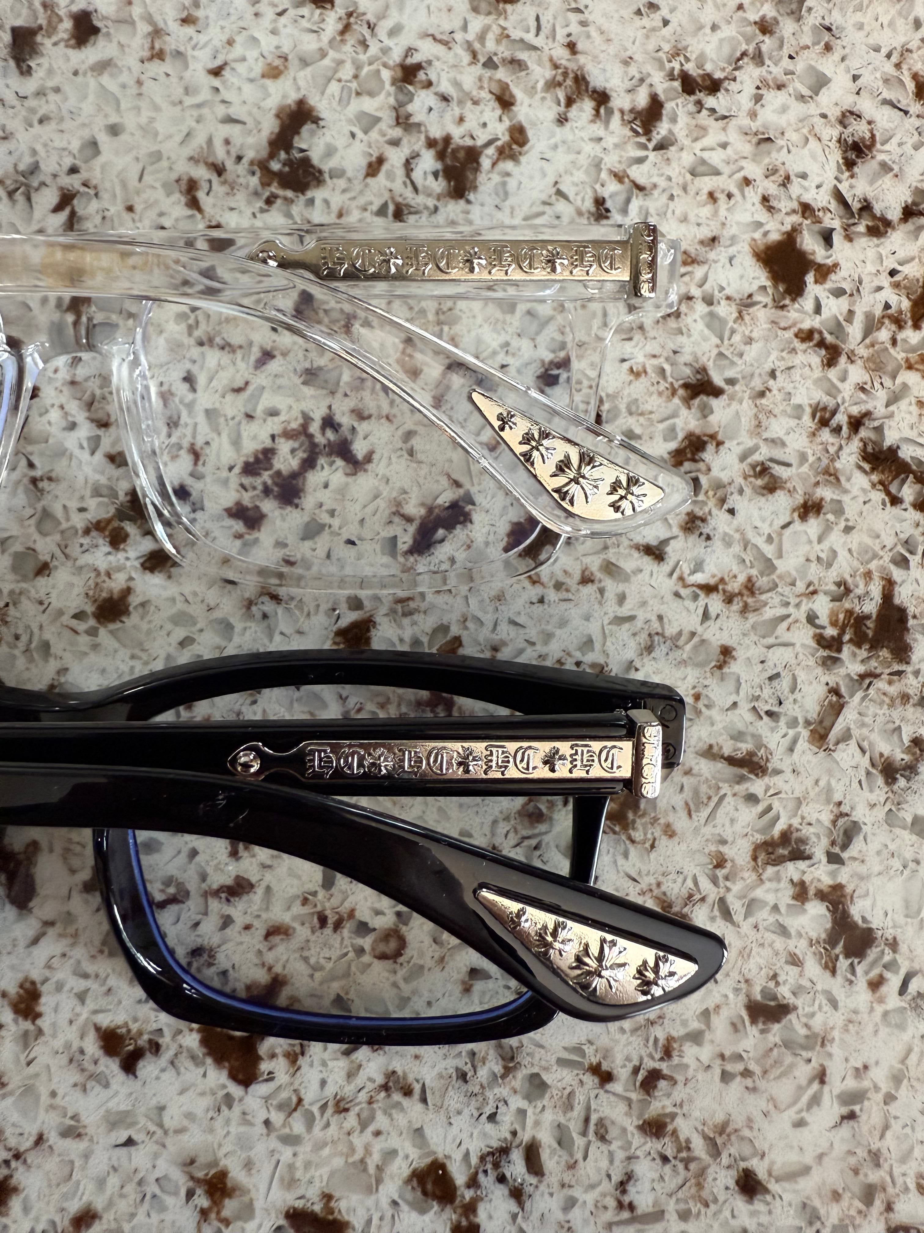 Gothic Cross Glasses Vintage Punk Eyeglass Frames Anti Blue Light Unisex Black Clear