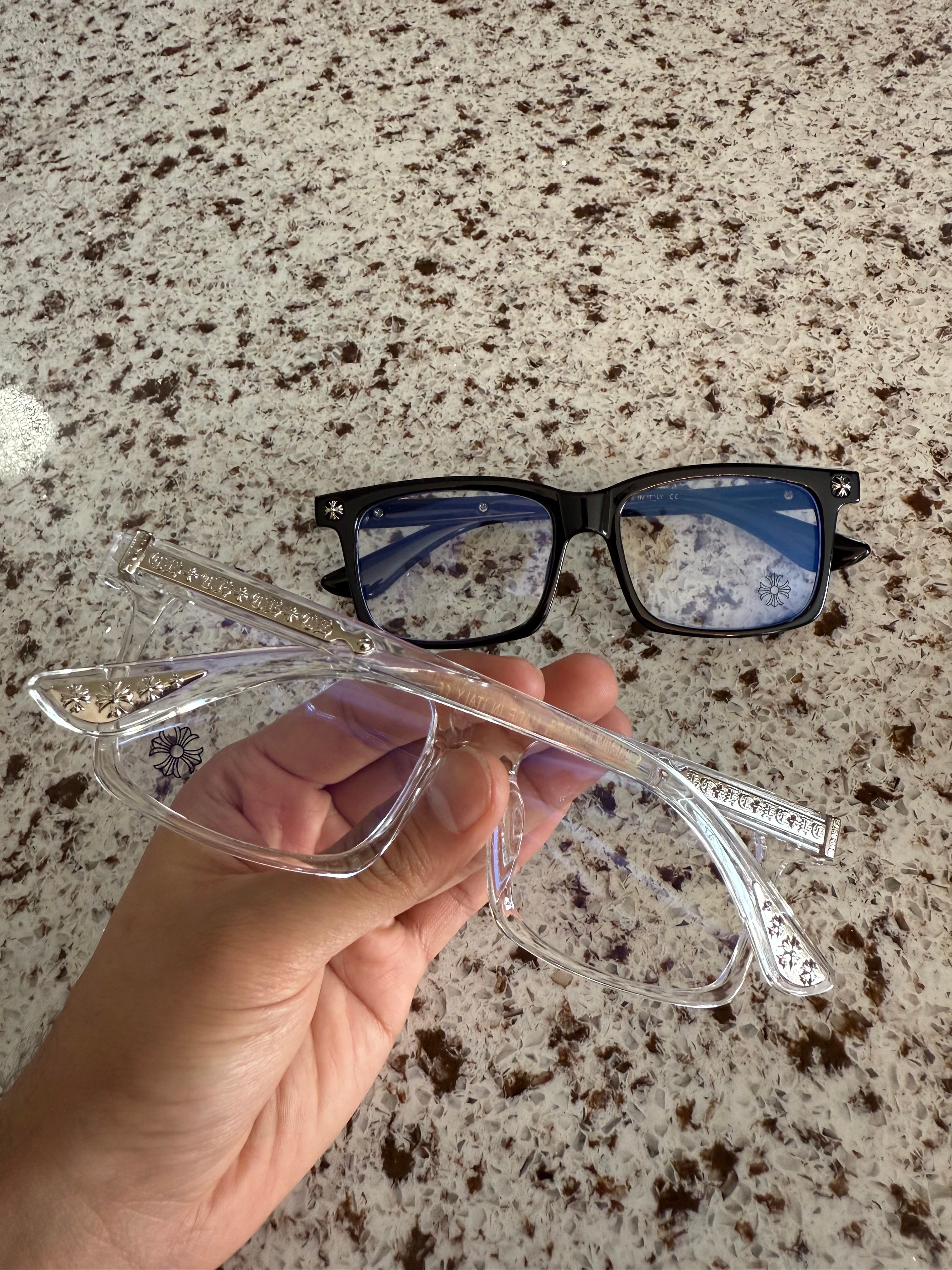 Gothic Cross Glasses Vintage Punk Eyeglass Frames Anti Blue Light Unisex Black Clear