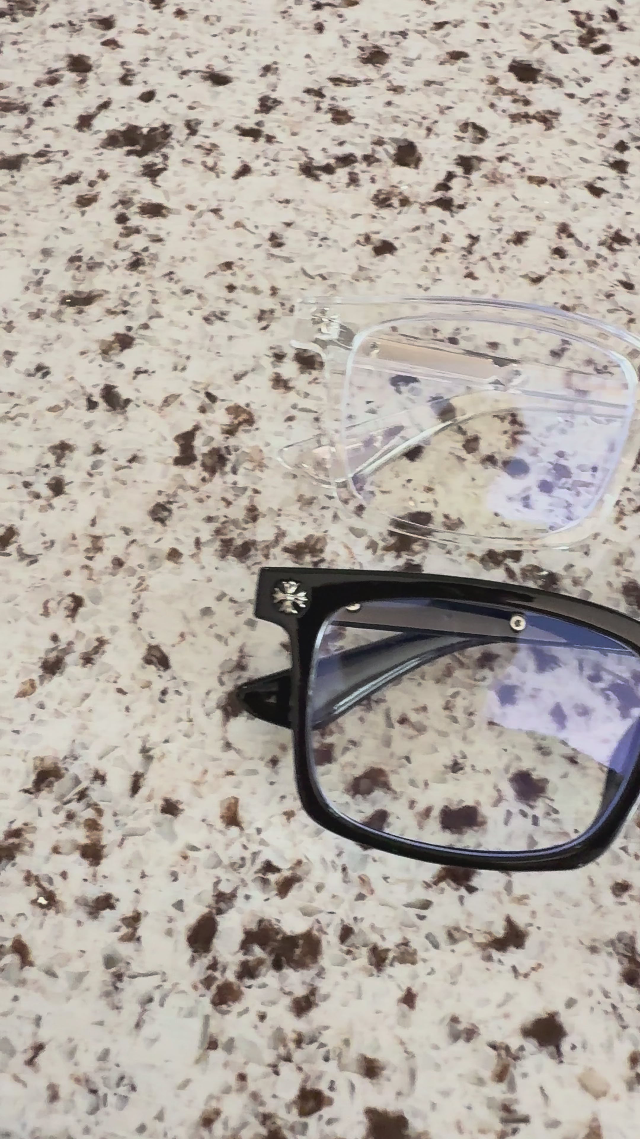 Gothic Cross Glasses Vintage Punk Eyeglass Frames Anti Blue Light Unisex Black Clear