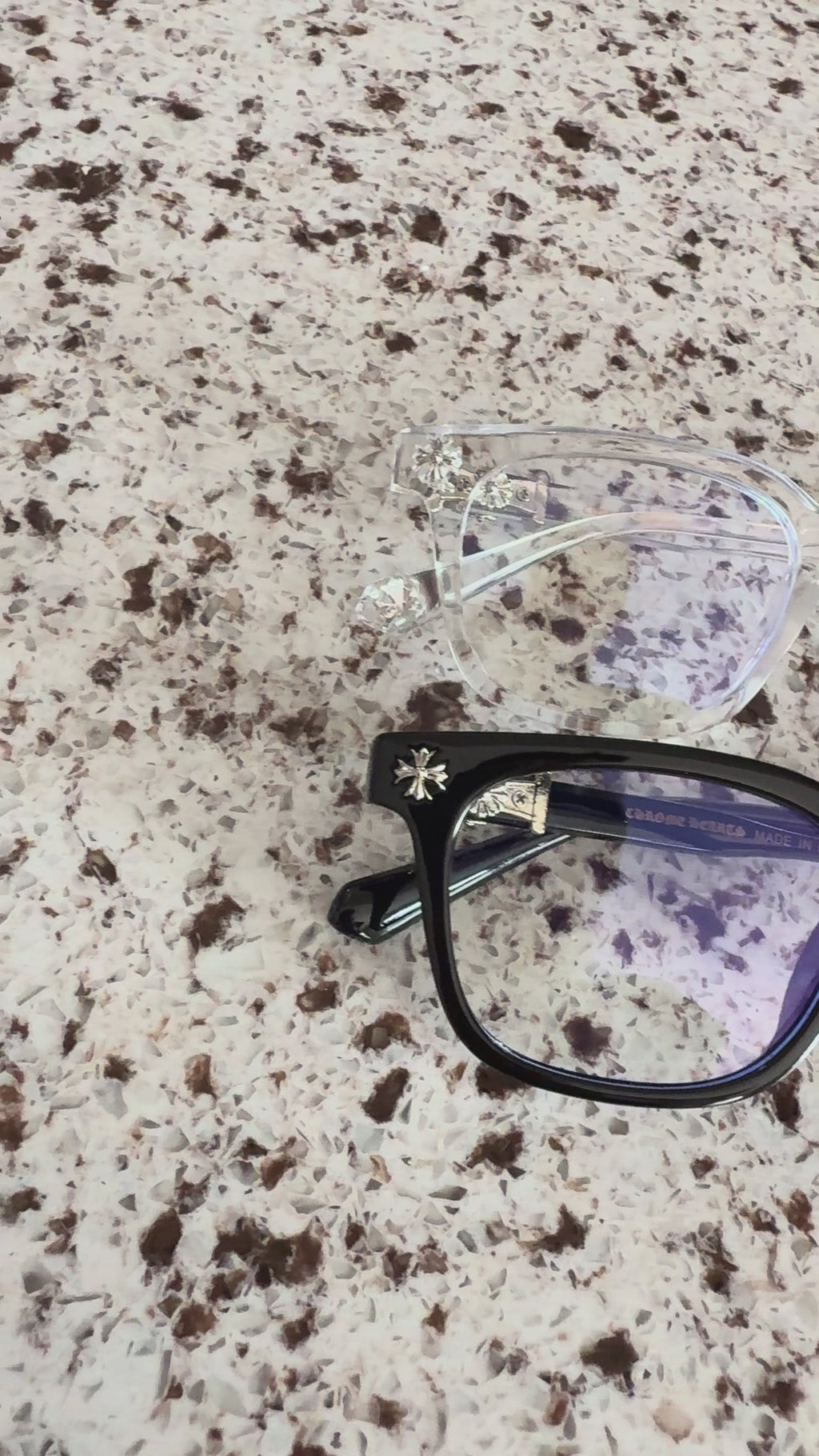 Gothic Cross Flower Glasses Vintage Punk Eyewear Frames Anti Blue Light Unisex Black Silver